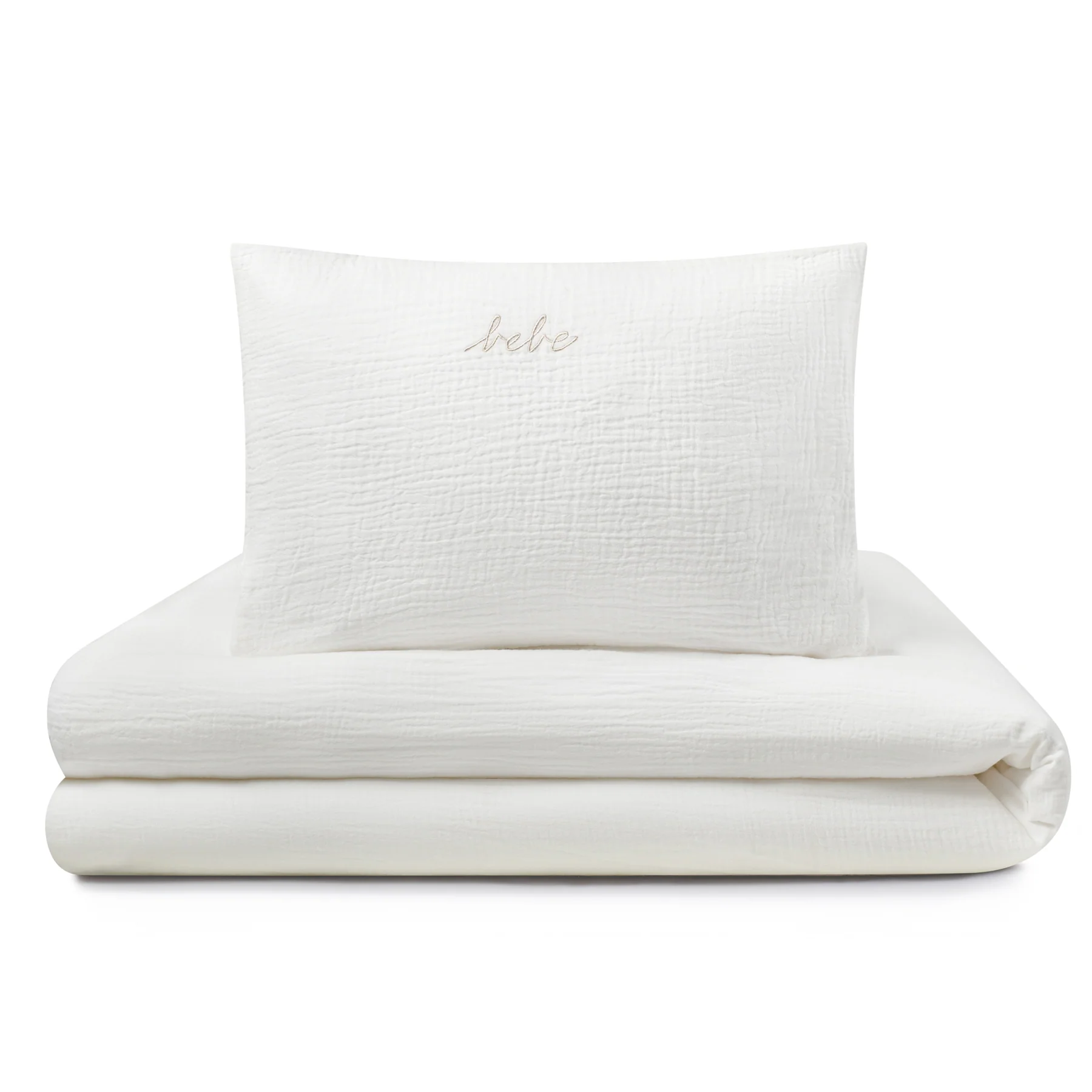 DH Gauze 3 Piece White Crib Set in Pouch - Image 2