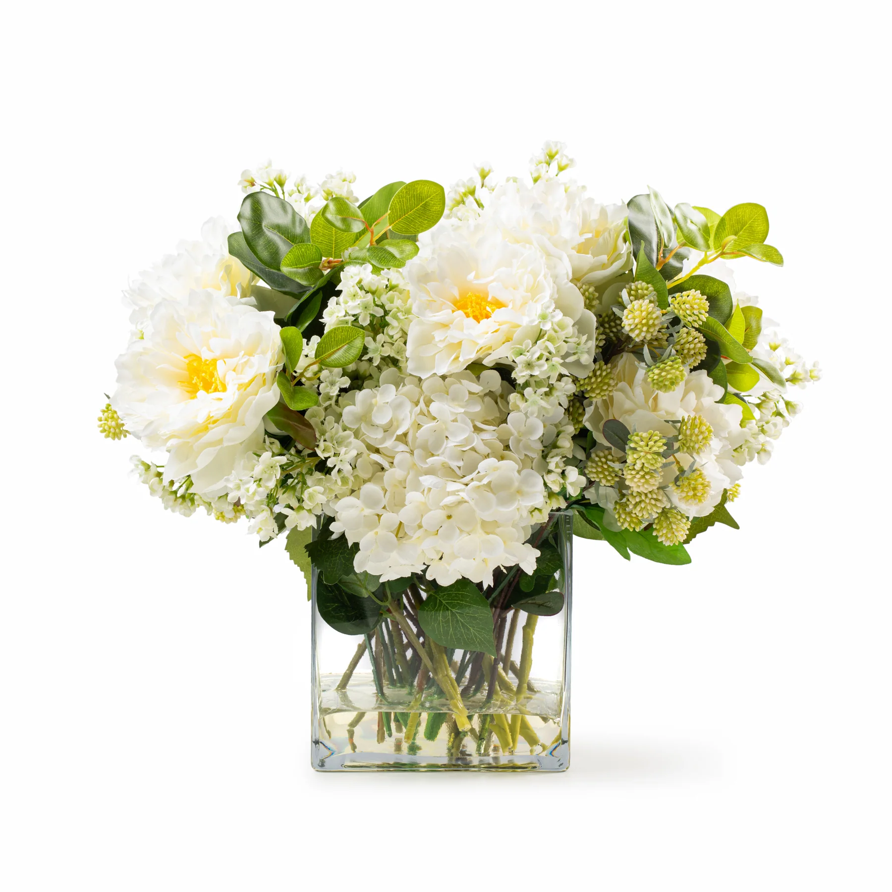 DH Hydrangea and Berry Square Glass Pot - Image 2
