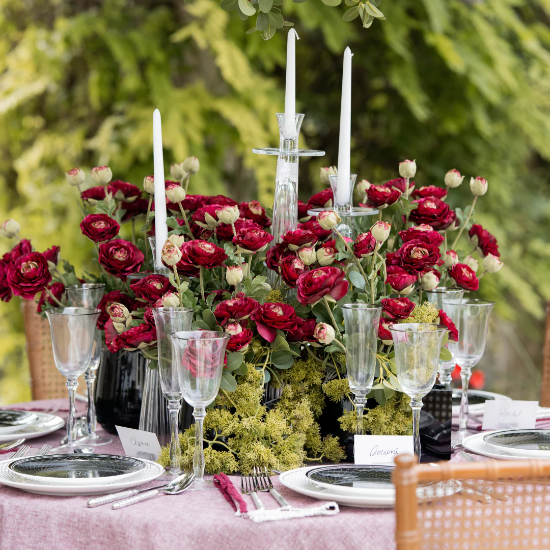 DH Wine Blossom Black Vase Arrangement - Image 3