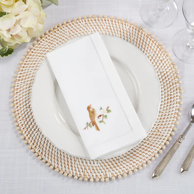 Embroidered Bird Hemstitch Napkin 6 Pack - Image 5